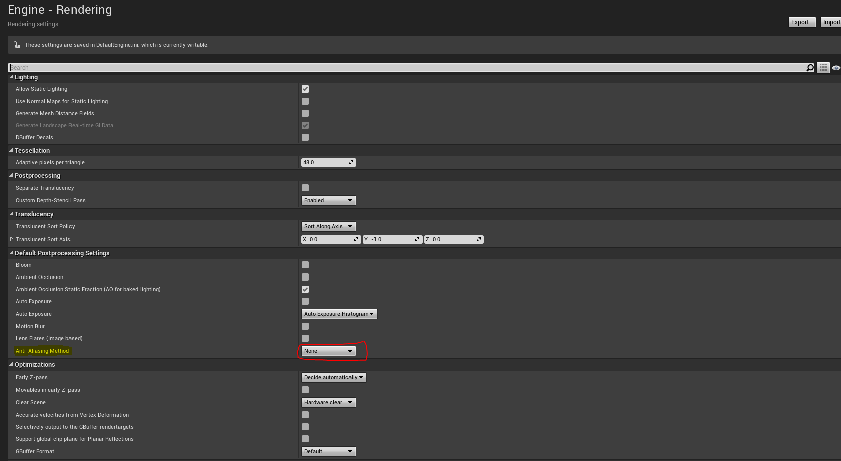 Engine Settings