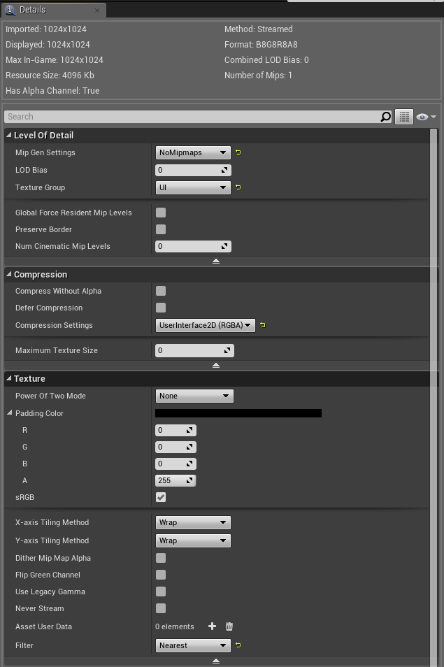 Texture Settings